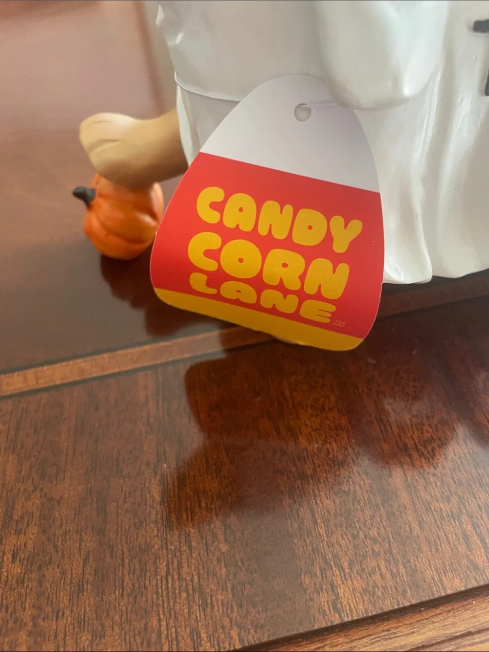 Halloween Dachshund 'Trick or Treat' Dog Figurine - Orange and White